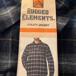 NEW Flannel lined shirt jacket in Navy (XL)